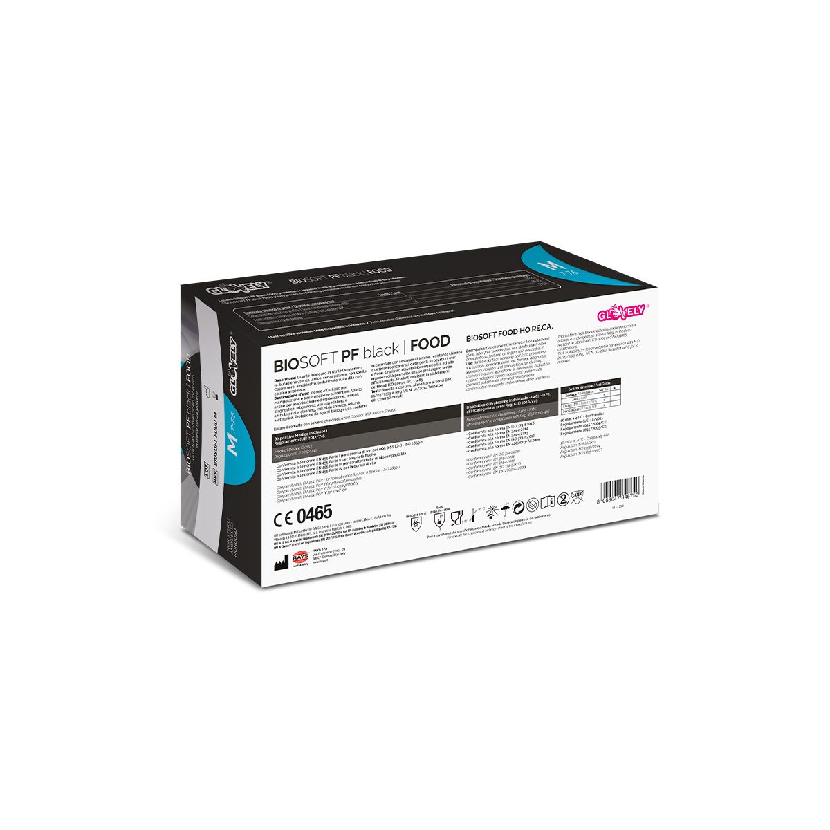 black FOOD guanti monouso in nitrile nero senza polvere - 100 pz